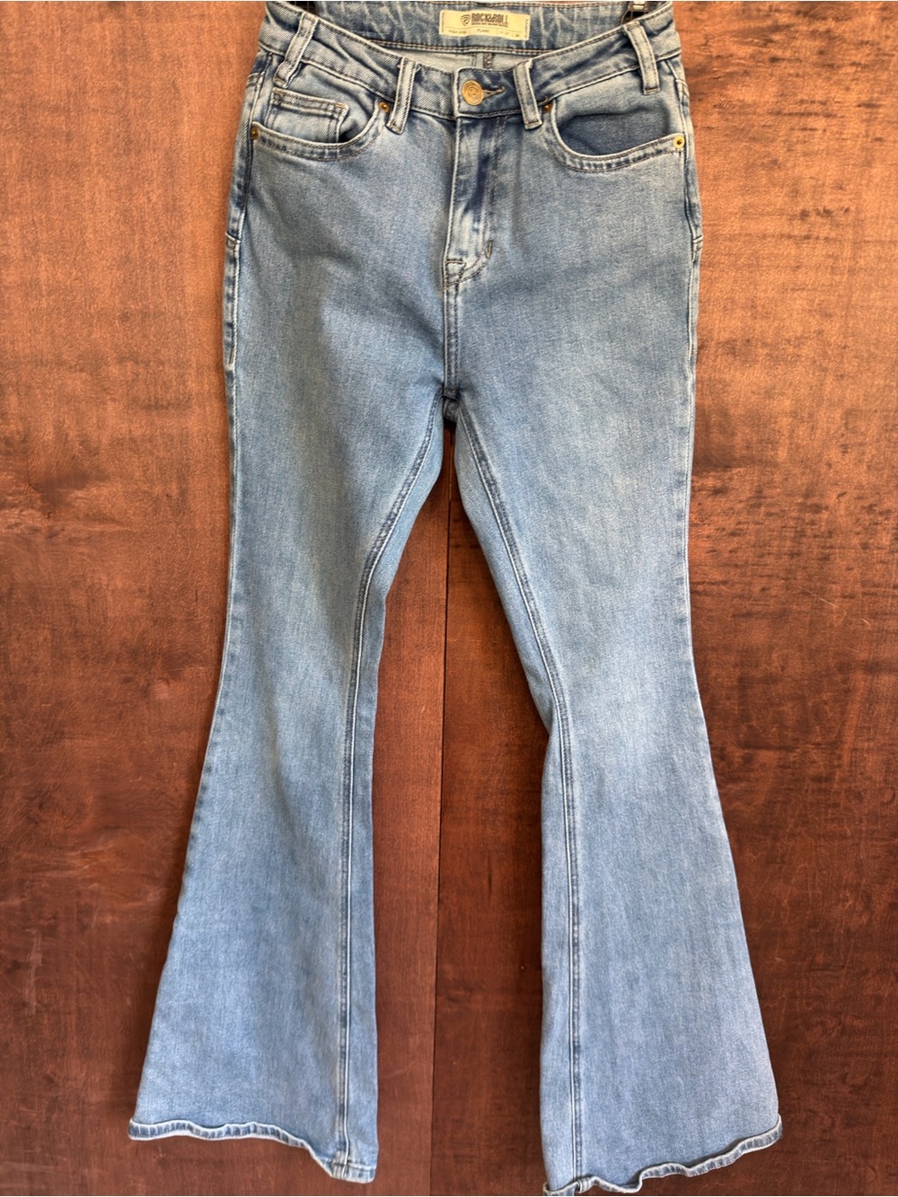 Light Wash Flare Jeans - High Rise Wide Leg
